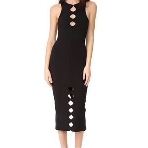 Alice McCall Keyhole Black Midi Dress Size 2